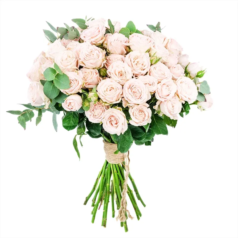 Букет из 21 кустовой нежно розовой розы